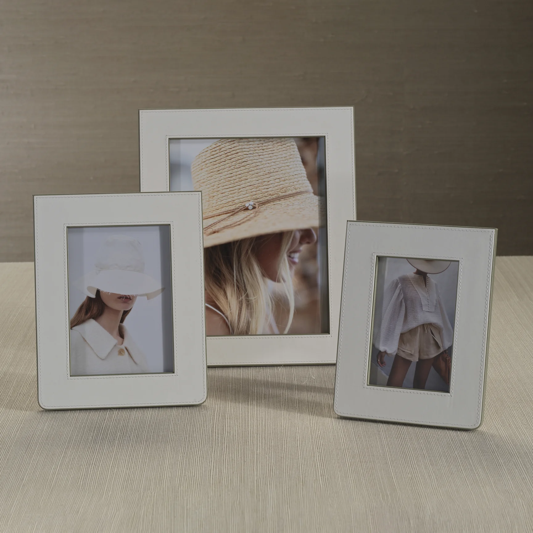 Napoli Leather Frame White