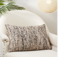 Textured Natural Striped Pillow  16 x 24