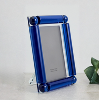Corner Ball Crystal Frame Blue