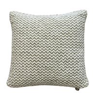 The Threads Soft Goods Chevron Pillow Sage 22 x 22 features a textured gray and white geometric chevron pattern, displayed against a plain white background.