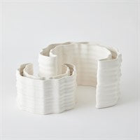 Crescent Matte White Centerpiece Vase