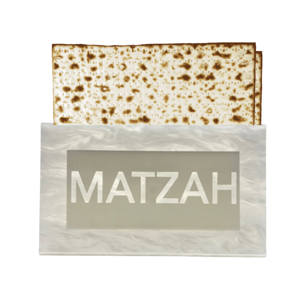Upright Matzah Holder - White Marble