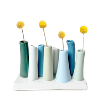 Metro Bud Vase in Green and Blues