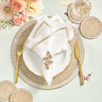 Butterflies Napkin Ring Champagne Set of 4