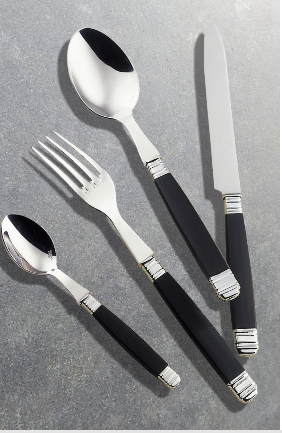 Empire Black Flatware 5 Piece Setting-Stainless Steel