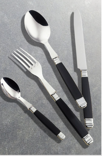Empire Black Flatware 5 Piece Setting-Stainless Steel