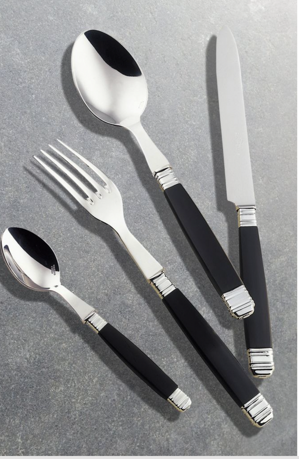 Empire Black Flatware 5 Piece Setting-Stainless Steel