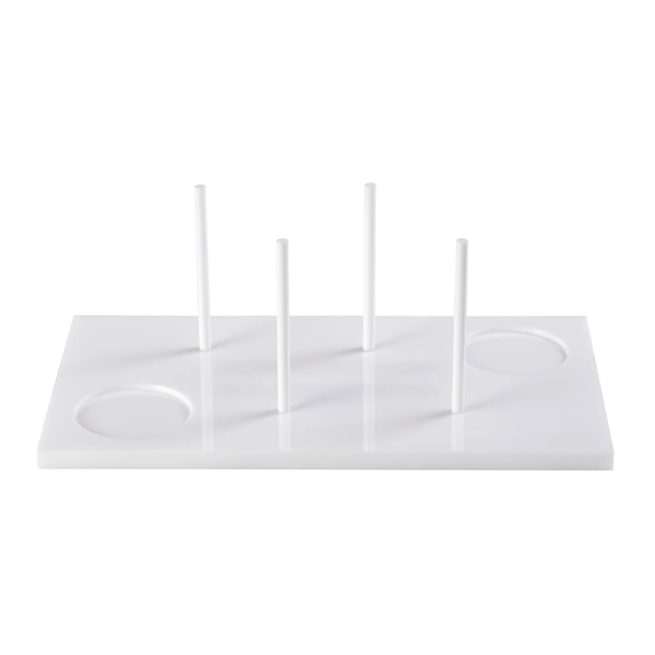 Acrylic Bagels On Board Tray - White