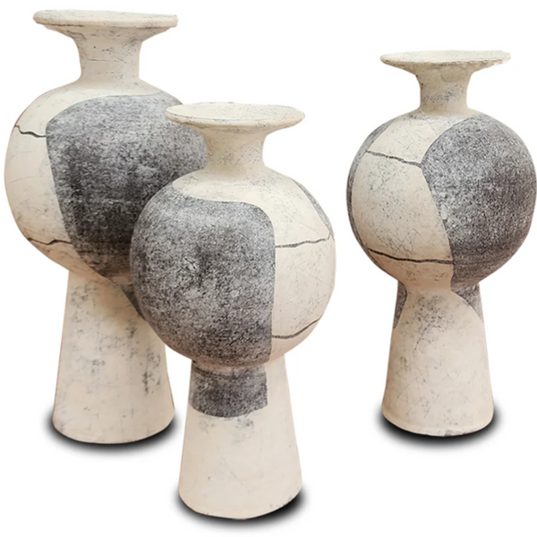 Kyoto Vase Ivory & Grey - medium. 