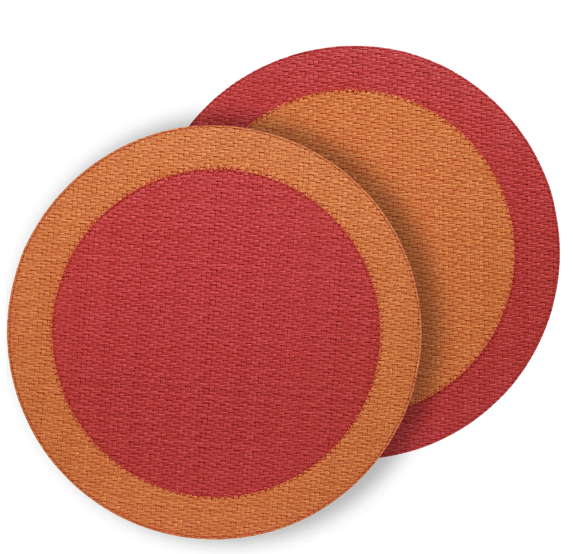 Halo Round Placemat Set of 4 - Cara Cara Orange & Red