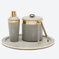 Langston Round Tray - Sand / Gold