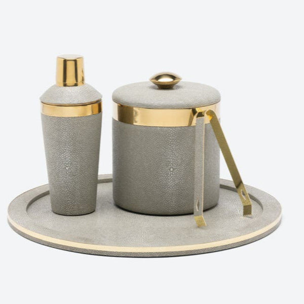 Langston Round Tray - Sand / Gold