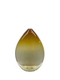 Double Ombre Teardop Vase Amber & Clear -