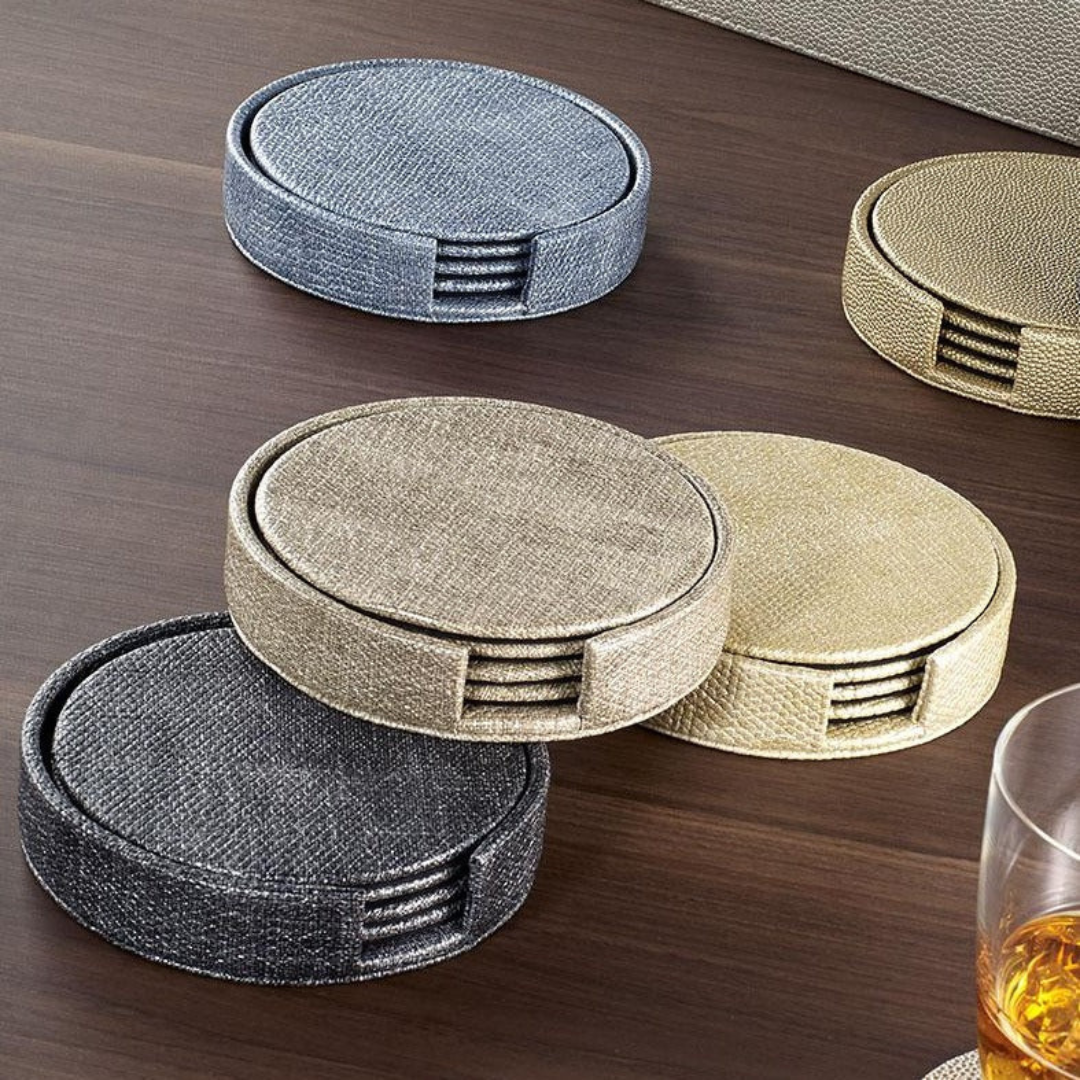 Luster Coaster Set With Holder