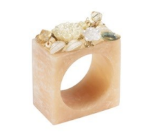 Ivory Petal Napkin Ring Set of 4