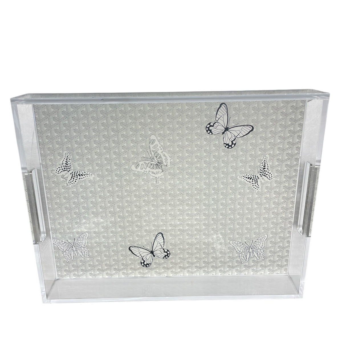 Grandeur Tray - Maison Grey w/ White Butterflies 14 x 18