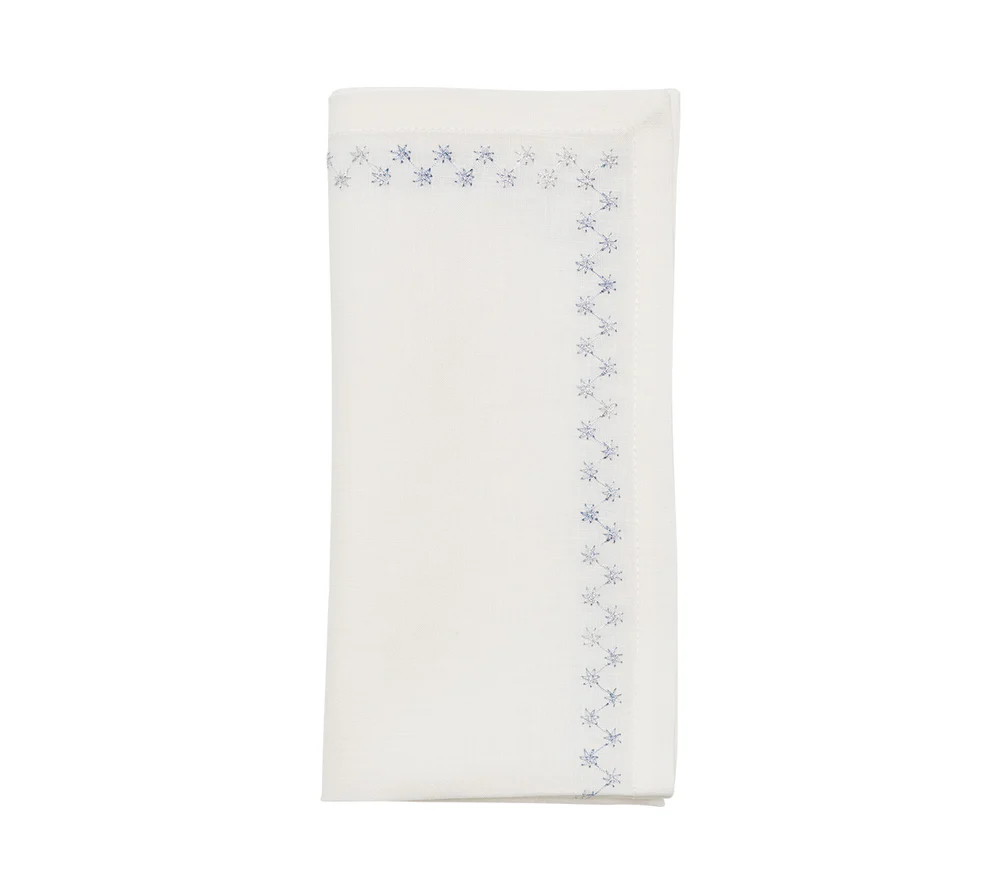 Starry Night Napkin Set of 4 - White & Blue