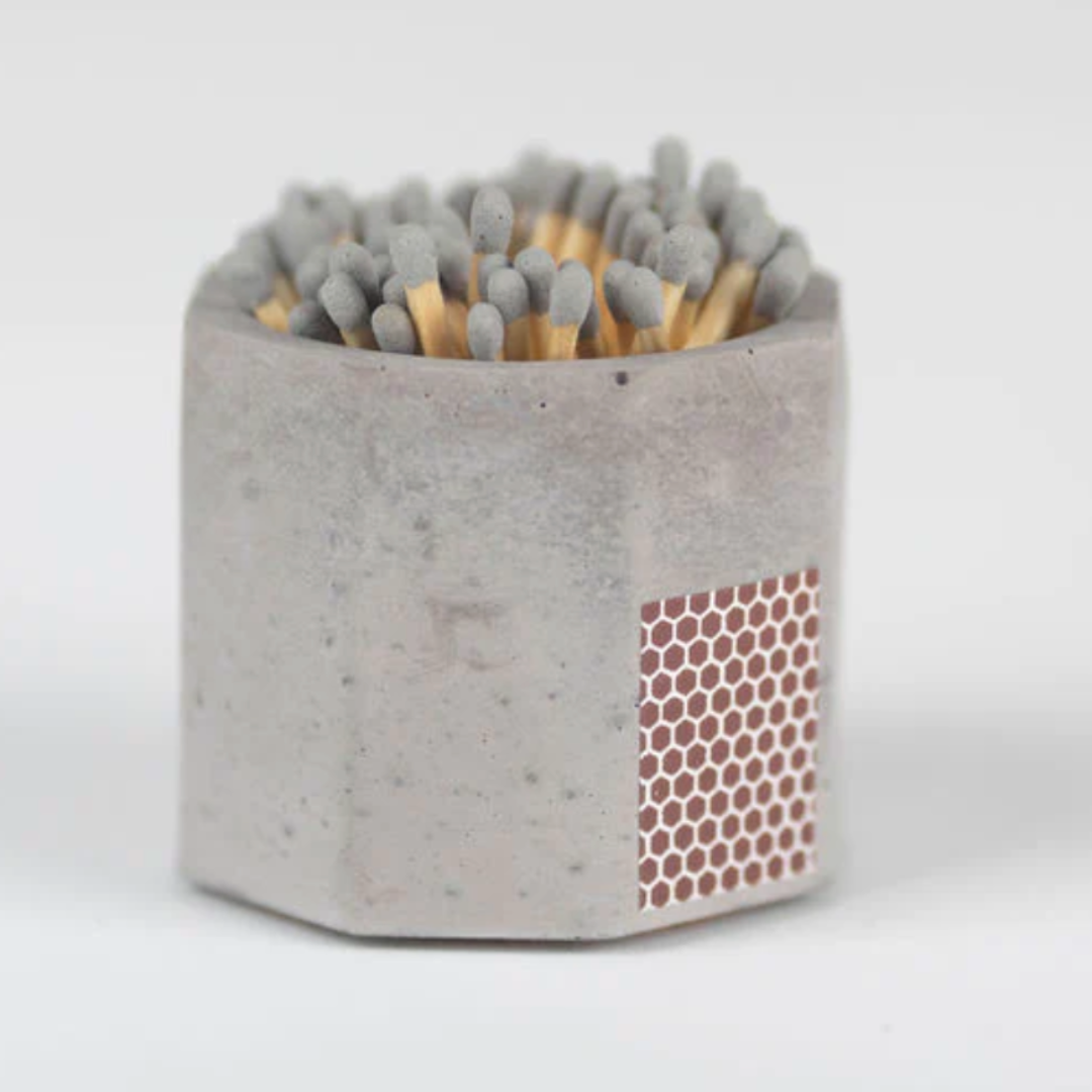 Match Holder with Colored Matches - Grey. 