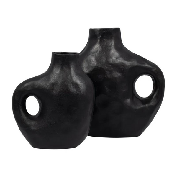 Matisse Hammered Vase Black.