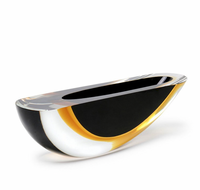 Canoe Vase Black Amber