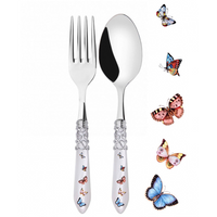 Melodia Brilliant Butterflies 2 Piece Serving Set White.