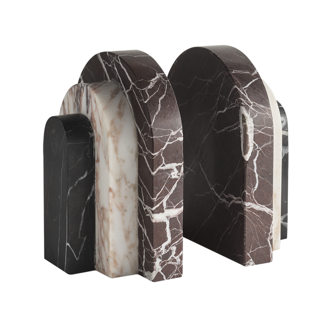 Palazzo Marble Bookends Set of 2 Merlot