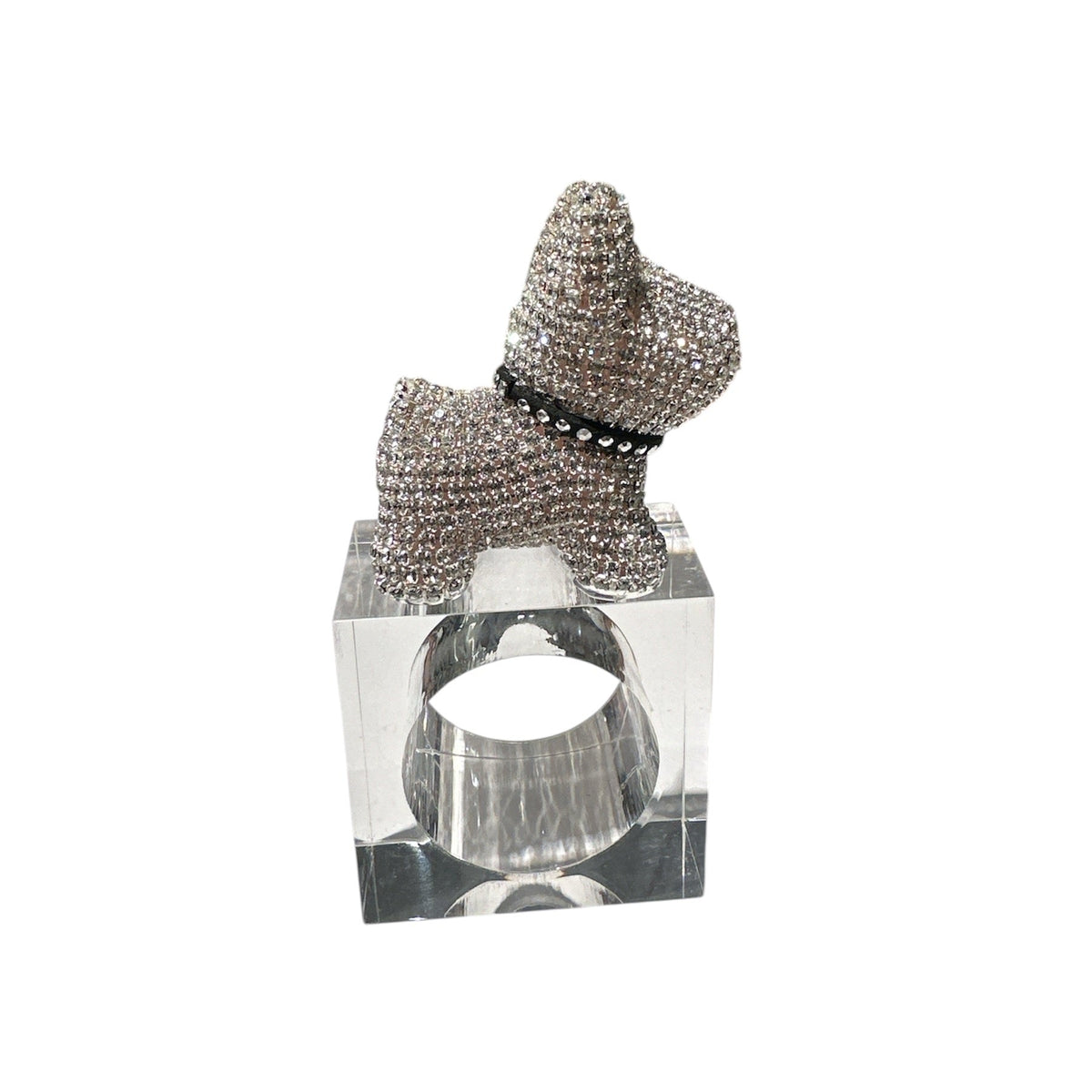 Crystal Dog Napkin Ring Set of 4