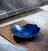 Mapa Azul With Bronze Trim Bowl