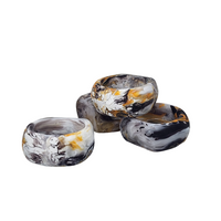 Swirl Colored Resin Napkin Ring Set of 4 - Mocha