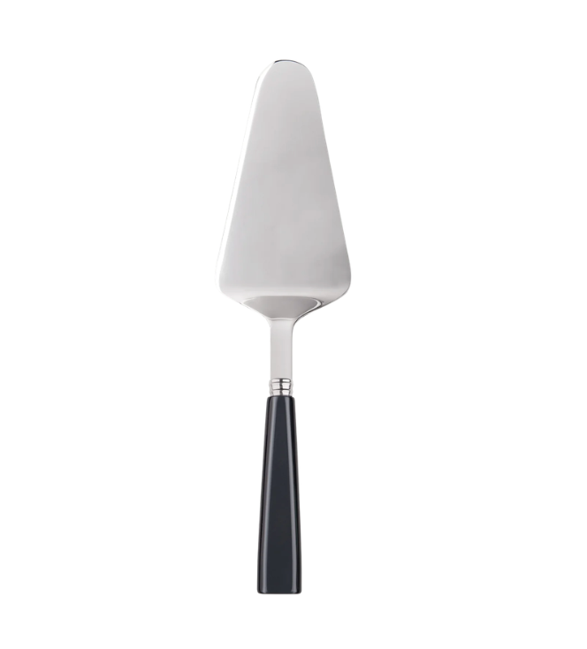 The Sabre Icone Tart Server features a triangular, flat blade and a dark grey handle, displayed on a white background.