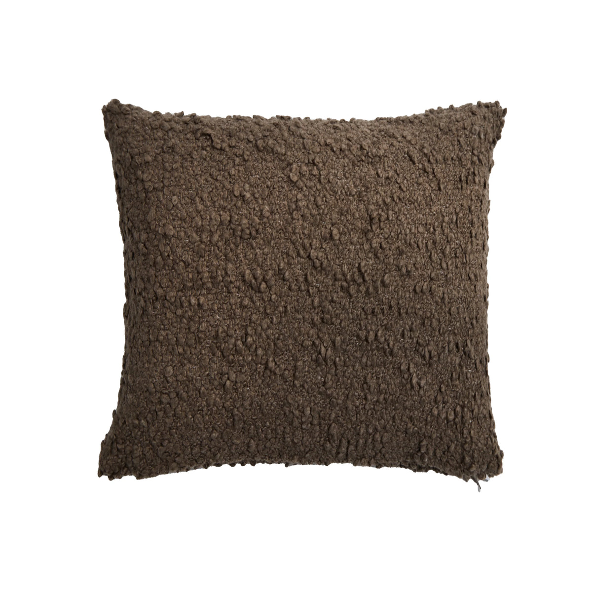 The Murphy Pillow Walnut by Pom Pom At Home is a rectangular, brown pillow with a nubby bouclé texture—ideal as a cozy accent and modern home décor piece. Shown against a plain white background.