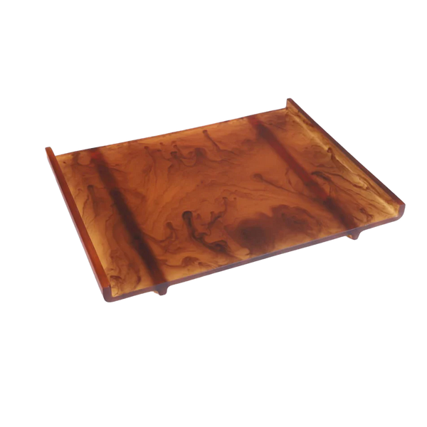 Dawn Resin Swirl Serving Tray - Brown
