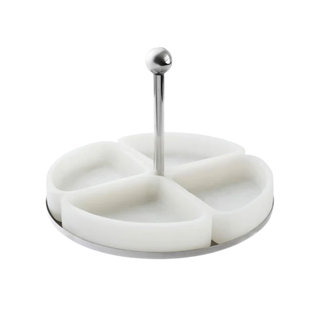 Azure 4 Section Bowl - White