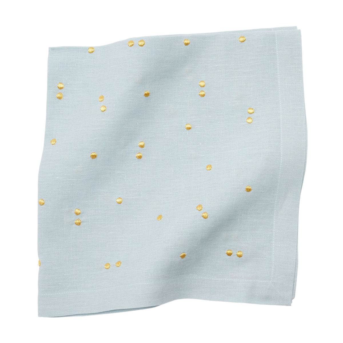 Scattered Dots Napkin Set of 4 - Sky Blue & Gold