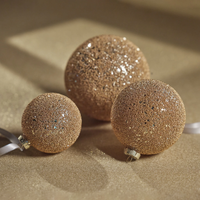 Beaded Ball Ornament Gold -