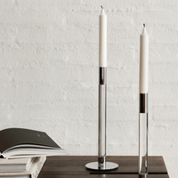 Lumiere Candlestick Silver Set of 2 -