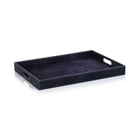 Alpine Hair on Hide Leather Tray - Navy