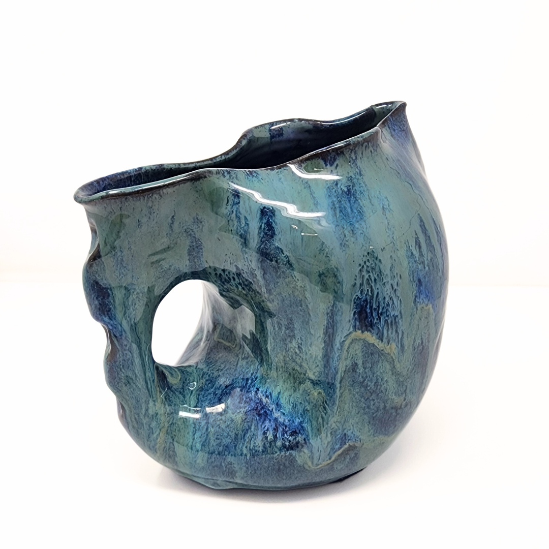 New Pitcher - Blue Green - Large by ceramic artist David Changar. 