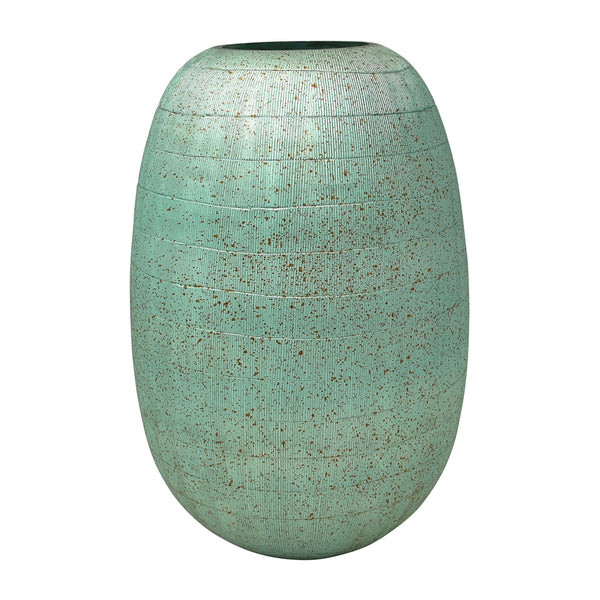 Antiqued Banded Vase Blue -