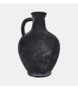 Faded Terracotta Handle Vase Black