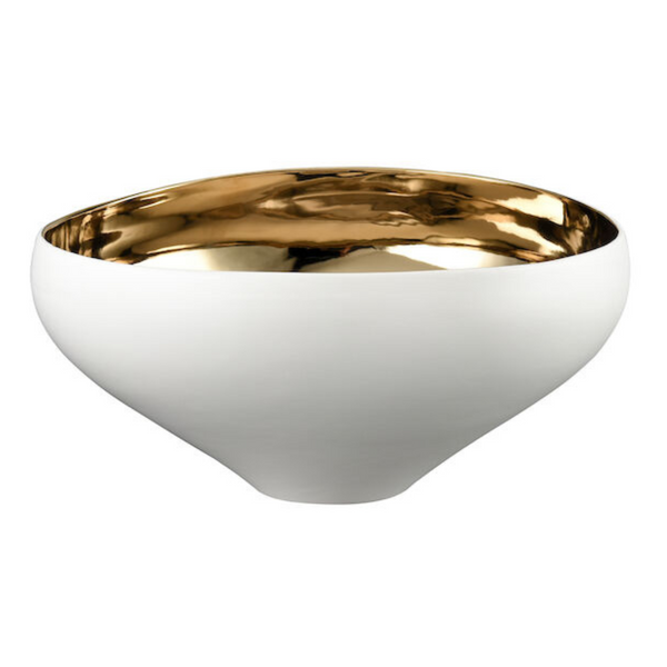 Norwood Bowl White & Gold - Tall.