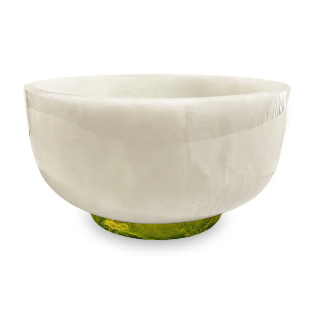 Resin Rio White & Green Bowl