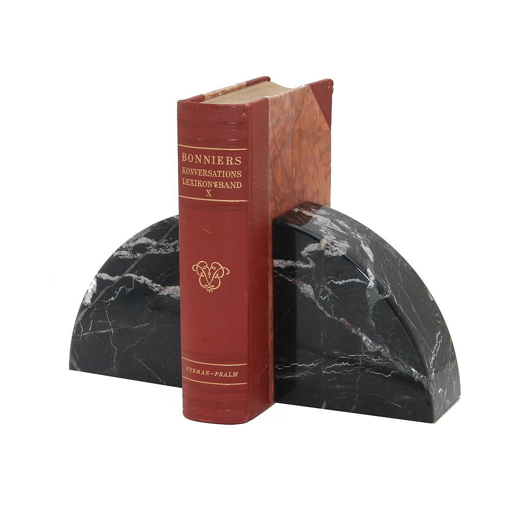 Black Zebra Marble Bookends