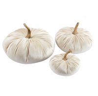 Velvet Pumpkins Set of 6 - Ivory