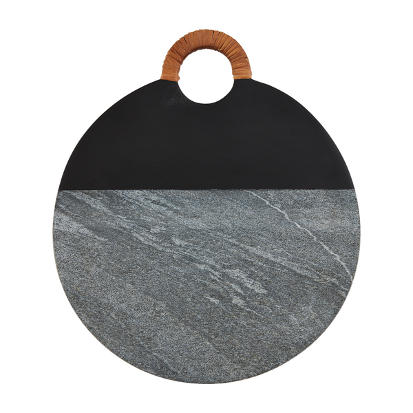 Wood and Marble Round Cheesboard
