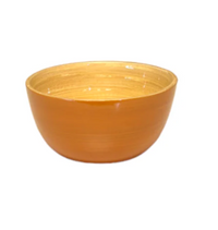 The Albert L Bamboo Classic - Mini Dip Bowl is a round, orange ceramic piece with a glossy, slightly textured surface, shown against a white background.