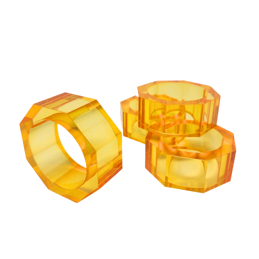 Octagon Napkin Ring Set of 4 - Various Colors