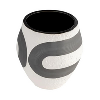 Oreo Vase Black & White 11"