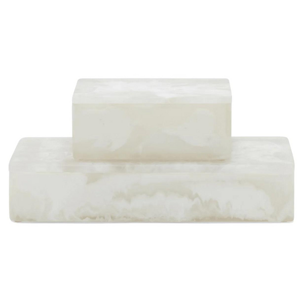 Osias Resin Box Set of 2 - White.