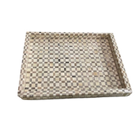 Etched Bone Natural Tile Tray